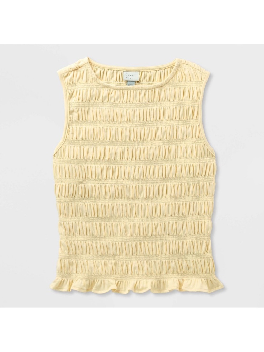 *Sold Out in Store* Sleeveless Smocked Ruffle Hem Top - Butter Yellow